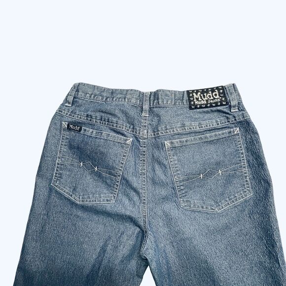 Mudd Jeans Girls 11 (28x30) Distressed Hems Pants Bootcut Blue Cotton Blend - Picture 15 of 16